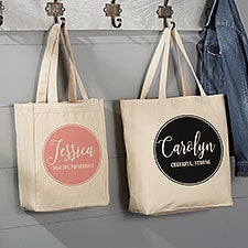 Name Meaning Personalized Canvas Tote Bags