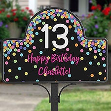 Birthday Confetti Personalized Magnetic Garden Sign