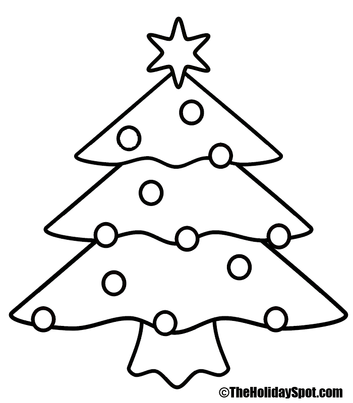 christmas tree clipart to color - photo #3