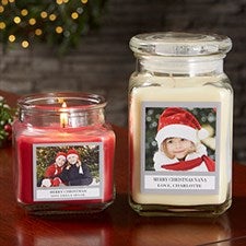 Picture Perfect Holiday Personalized Scented Glass Candle Jar