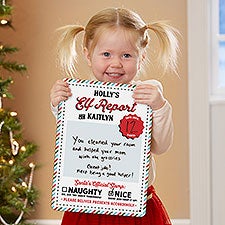 Daily Elf Report Personalized Dry Erase Sign