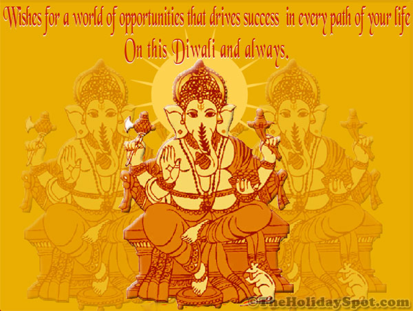 Diwali Greeting card themed with Lord Ganesha