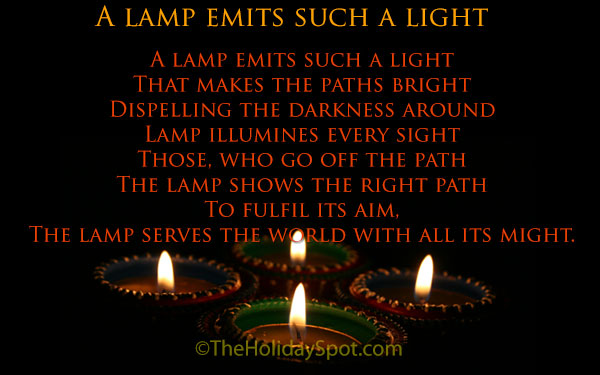 Diwali poem - A lamp emits such a light