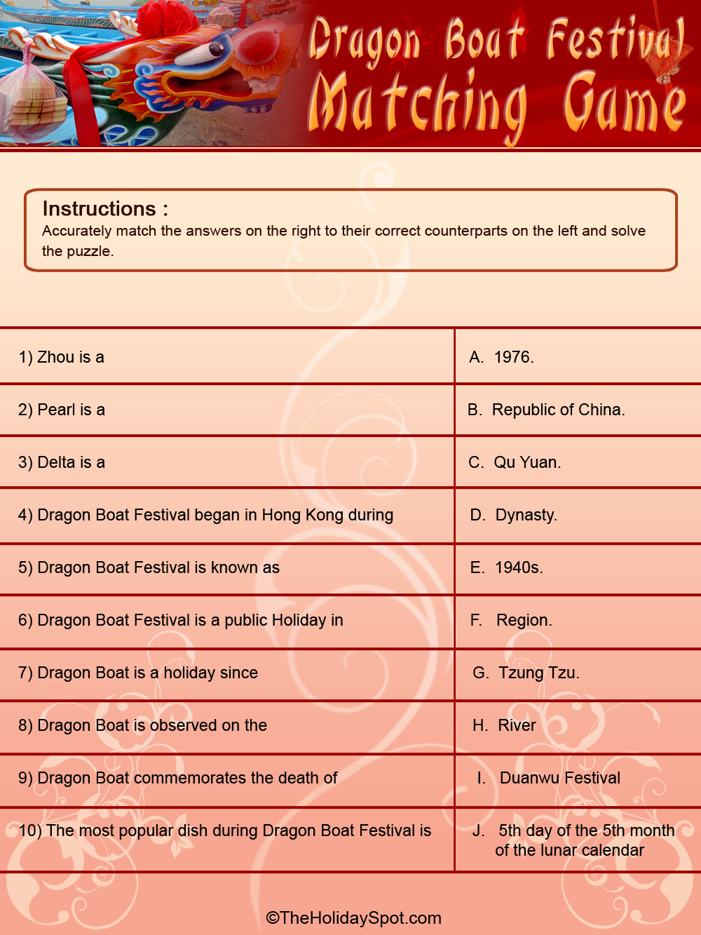 Dragon Boat Festival Color Matching Game Template