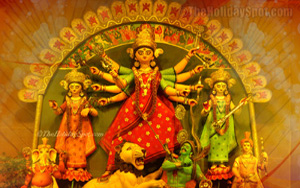 HD Wallpaper of the Idol of Maa Durga