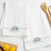 Happy Easter Personalized Waffle Weave Towel Set