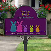Easter Bunny Family Personalized Garden Stake