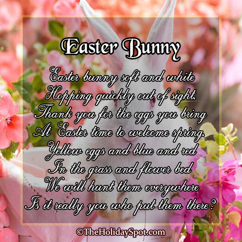 Poem card of Easter Bunny