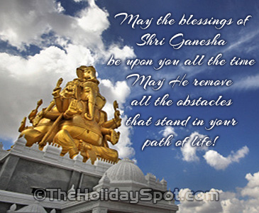Greeting card with Blessings of Shri Ganesha