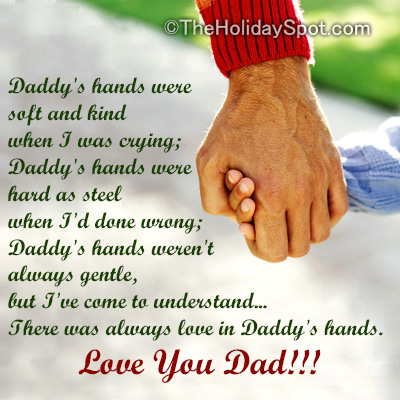 Father child bonding poem card for fathers day