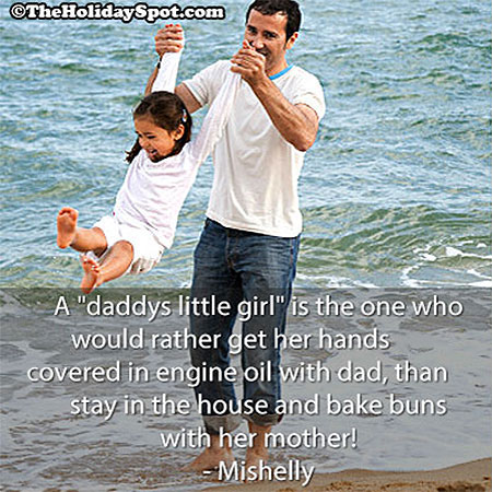 Father daughter Quote image showing father daughter playing on beach