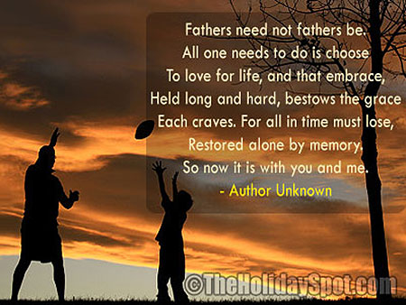 Father and son playing football on Father's Day, Poems Quotes on father's day