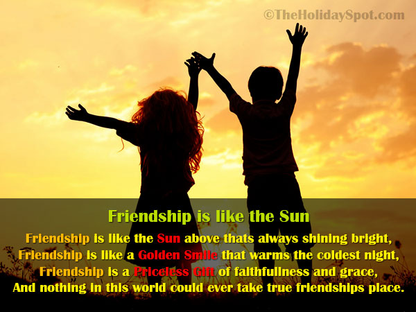 Poem - Friendship is like a Sun