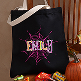 Spider Webs Personalized Halloween Treat Bag