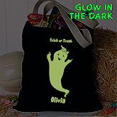 Glow-In-The-Dark Ghost Personalized Treat Bag