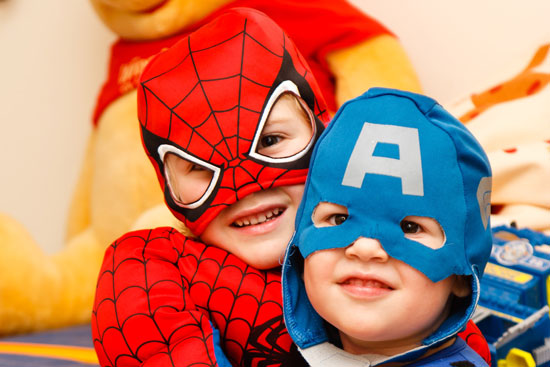 Superhero character Halloween costumes for kids