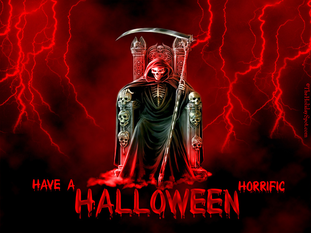 1024x768 Halloween Wallpaper  Halloween Grim Reaper illustration