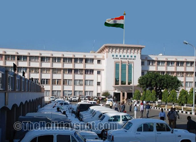 Indian Flag on Secretariat Building at Kashmir