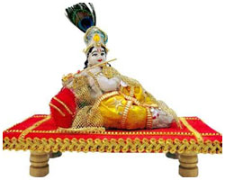 Krishna sitting on Chawki