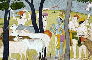 Lord Krishna and the Kidnapped Cowherd Boys