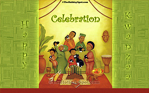 1080i resolution desktop illustration of African-American festival, Kwanzaa.