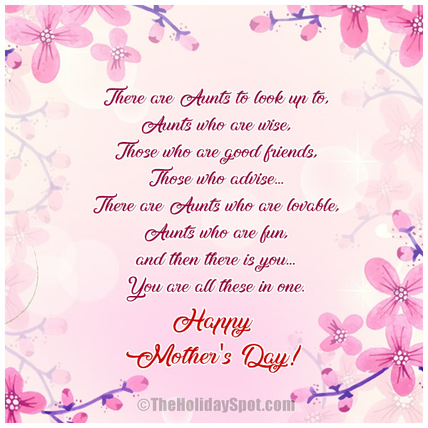 Mothers Day Poem For An Aunt