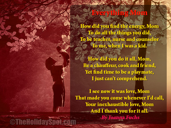 Mother's Day Poem - Everything Mom