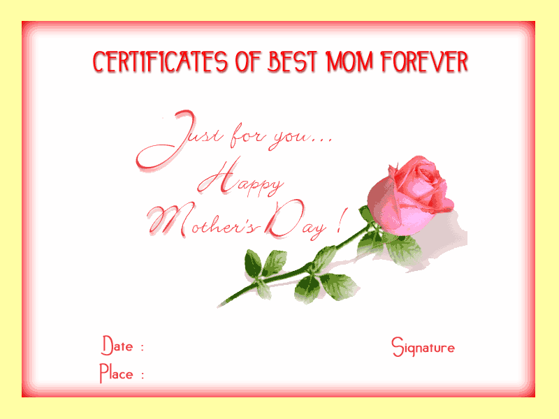 Mothersday certificates to print out