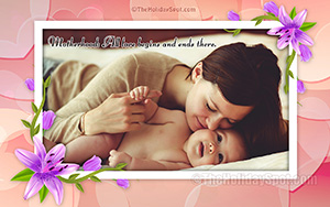 Mother's Day Wallpaper showing a mother's love for her baby