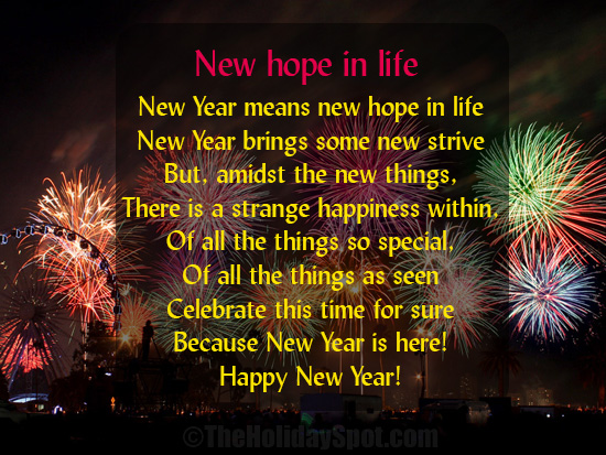 New Year Poem - New hope in life