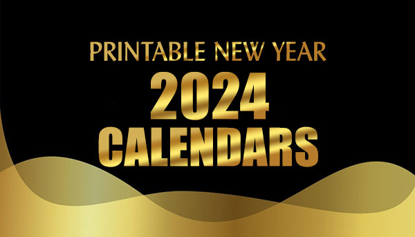 Printable New Year 2024 calendar with beautiful backgrounds
