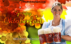 High Definition Oktoberfest Wallpaper featuring a girl standing with beers.