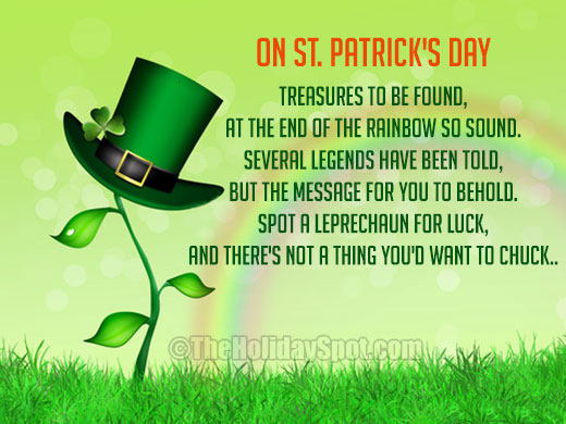 Patrick Day Poems card - On St. Patrick's Day