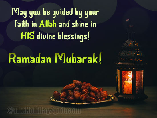 Ramadan Greeting card with the devine blessings of Allah