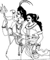 Shivratri pictures to color - Shiva and Parvati