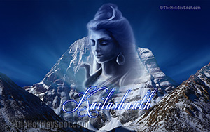 Wallpaper showing Lord Shiva and Mount Kailash