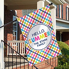 Hello Summer Personalized House Flag