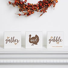 Gather & Gobble Personalized Thanksgiving Shelf Decoration