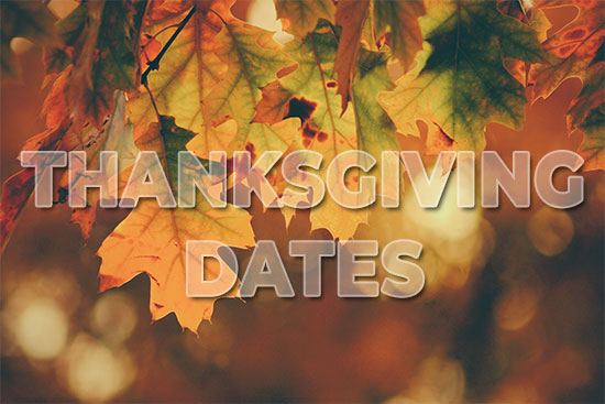 Dates of American and Canadian Thanksgiving