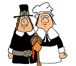 pilgrims with turkey