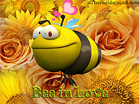 Cute Bee in love wallpaper