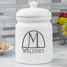 Monogram Elegance Personalized Cookie Jar