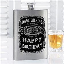 Whiskey Label Personalized Flask