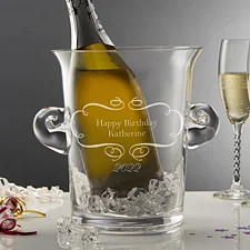 Birthday Wishes Engraved Glass Chiller & Ice Bucket