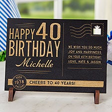 Sending Vintage Birthday Wishes To You Personalized Wood Postcard