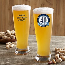 Cheers & Beers Personalized Birthday Beer Pilsner Glass