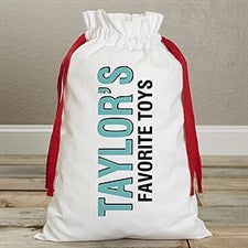 Bold Type Personalized Canvas Drawstring Kids Toy Bag