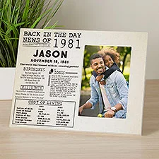 Back In The Day Personalized Birthday Off-Set Picture Frame