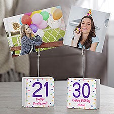 Confetti Birthday Personalized Photo Clip Holder
