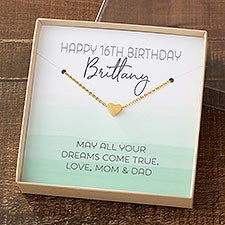Birthday Necklace With Personalized Message Card